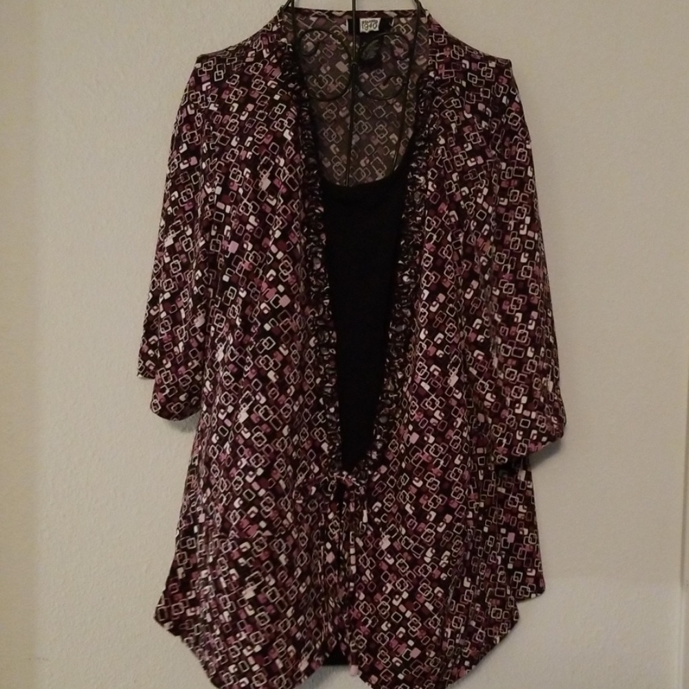 Studio 1940 Purple/Pink and Black Lycra Blouse
